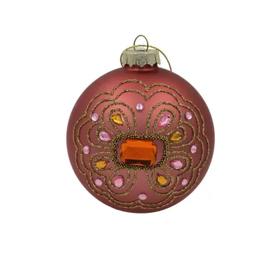 Ornament de Crăciun, House of Seasons - Glob stilizat rose