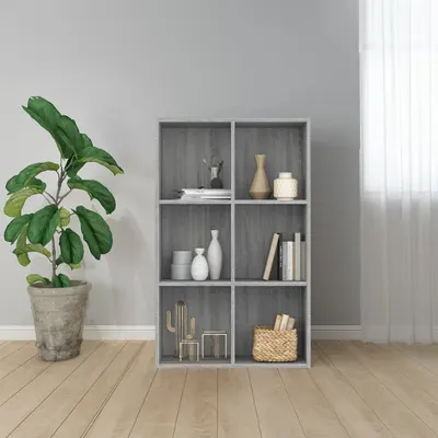 vidaXL Bibliotecă/Servantă, gri sonoma, 66x30x98 cm, lemn prelucrat