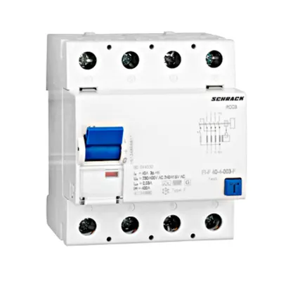 Residual current circuit breaker 40A, 4-p, 30mA, type F,G,V