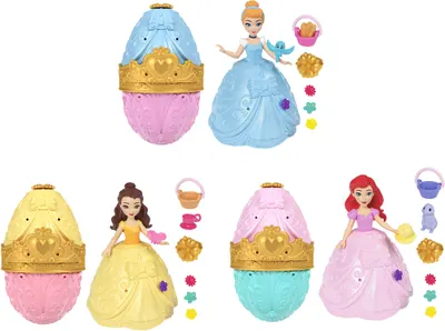 Ou surpriză Prințesa Disney - Păpușă cu accesorii, 13 piese, asortiment