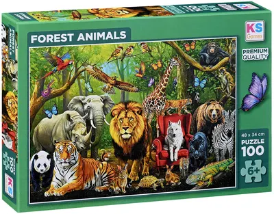 Puzzle KS Games din 100 piese - Animale de pădure