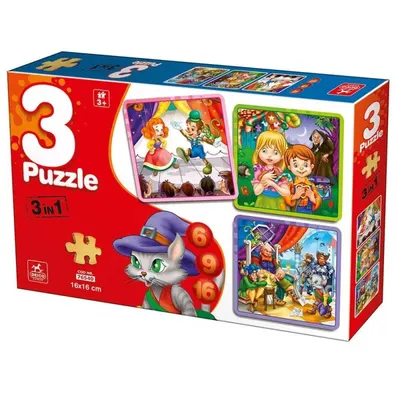 Colectie 3 Puzzle Copii, 6, 9, 16 Piese, Povesti