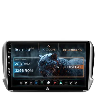 Navigatie Peugeot 208 2008 (2012+), Android, P-Octacore 2GB RAM + 32GB ROM, 10.1 Inch - AD-BGP10002+AD-BGRKIT258