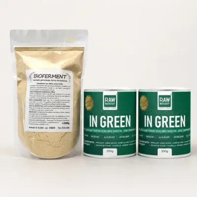 Pachet Echilibru Intestinal PLUS - 2x In Green Mix Verde și Bioferment