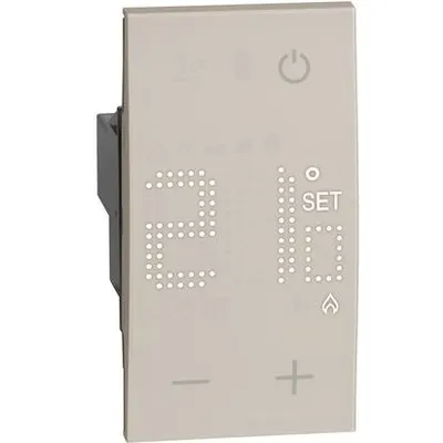 Smarther cu termostat conectat Netatmo, incastrat Bticino Living Now KM4441, nisip