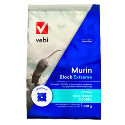 Momeala raticida MURIN BLOCK EXTREME 300 gr