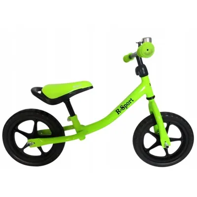 Bicicleta copii fara pedale R-Sport R1 verde, varsta 2-5 ani, roti din spuma EVA, cadru usor din otel, saua si inaltimea ghidonului sunt reglabile, pana la 35 kg