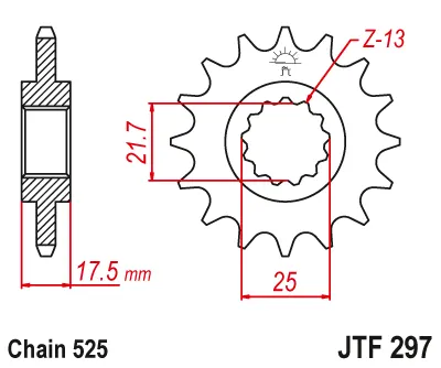 EMGO - Pinion (fata) JTF297, 15 dinti - VFR400R CB500 94- CBF500 04