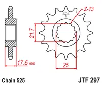 EMGO - Pinion (fata) JTF297, 15 dinti - VFR400R CB500 94- CBF500 04-