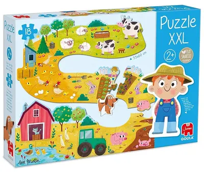 Puzzle progresiv pentru copii Goula - Ferma, piese XXL