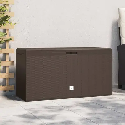vidaXL Ladă de depozitare pentru grădină, maro, 114 x 47 x 60 cm