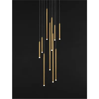 Lampa suspendata TRIMLE Brushed Auriu Aluminiu & Acrylic LED 26W 230V 1861Lm 3000K IP20 Triac Dimabil