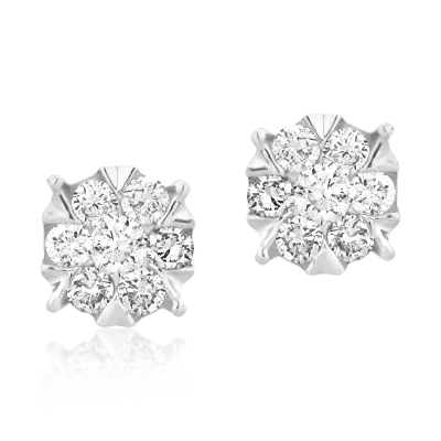 Cercei din aur alb cu diamante de 0.25ct