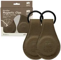 Set de clips magnetice pentru cărucior Sipo - SCA-15, 2 bucăți, maro