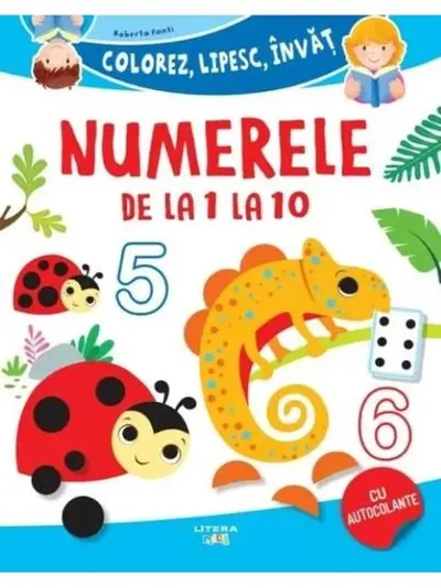 Numerele de la 1 la 10. Colorez lipesc invat