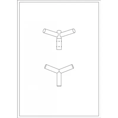 Brat Triplu Drept 120° 0.2m