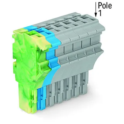 1-conductor female plug; 2.5 mm²; 8-pole; 2,50 mm²; green-yellow, blue, gray