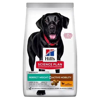 Hrana uscata caini, Hill's Science Plan Canine Adult Perfect Weight & Active Mobility Large Breed Chicken, 12 kg