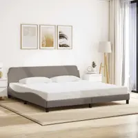 vidaXL Cadru de pat, Dover, gri taupe, 200x200 cm, textil