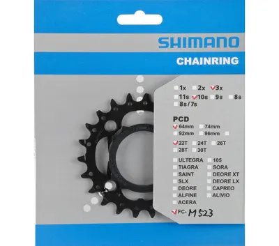 Foaie Shimano FC-M523 22T BCD 64 mm oțel neagră cu protecție