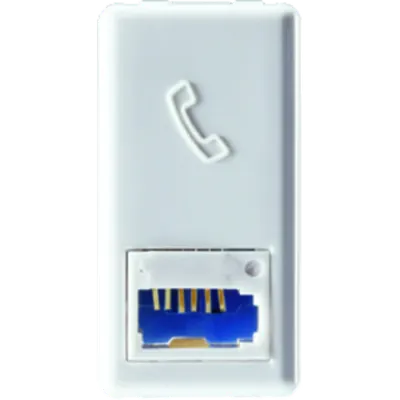 British Standard Telephone Priza - 6 Contacts - Screw-On Terminals - 1 Module - System White