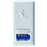 British Standard Telephone Priza - 6 Contacts - Screw-On Terminals - 1 Module - System White