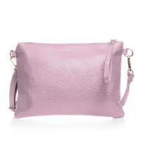 Geanta plic crossbody lila deschis, din piele naturala