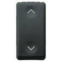 Intrerupator jaluzele rulouri electrice cu interblocare 1 modul 10A, NO+NO Gewiss System GW21521, negru