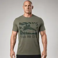 Tricou Army Fear No Evil cu Avion de Vanatoare Fostex – Olive - 2XL