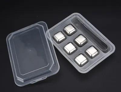 Set de 6 cuburi de gheață și un clește Morello - Oţel inoxidabil