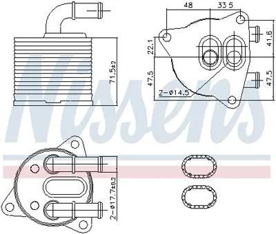 Radiator ulei termoflot potrivit VOLVO S60 II, V60 I, XC40, XC60 I 1.5-2.0H 09.13