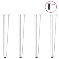 Gossi picioare de masa in ac de par 4 buc otel solid alb 72 cm