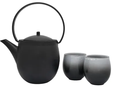 Set pentru ceai Bredemeijer - Sendai, 1.2 L, 3 piese, negru