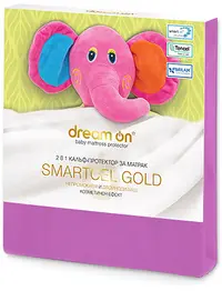 Protector de saltea Dream On - Smartcel Gold, 60 x 120 cm, Fuxia