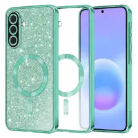 Husa MagSafe pentru Samsung Galaxy A57 5G, Techsuit, Luxury Glitter, Verde Deschis