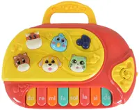 Pian muzical YaLi Toys - Cu animale, roșu
