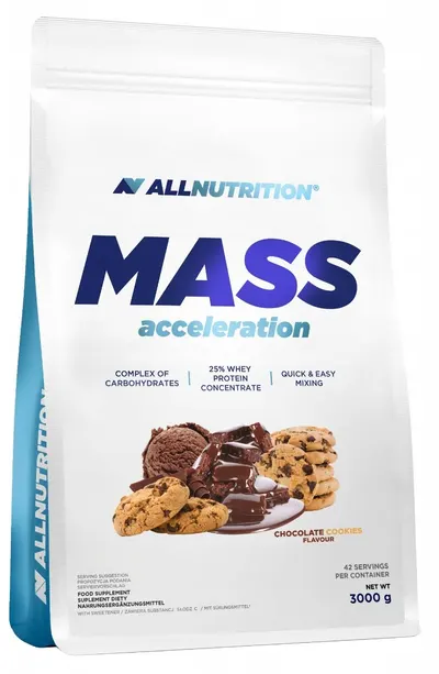 Mass Acceleration Gainer, ciocolată cu fursecuri, 3 kg, AllNutrition