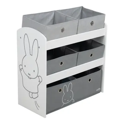Organizator de jucării pentru copii alb/gri 63,5x29,5x60 cm Miffy – Roba