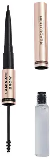 Makeup Revolution Rimel creion pentru sprâncene 2 în 1 Laminate, Medium Brown
