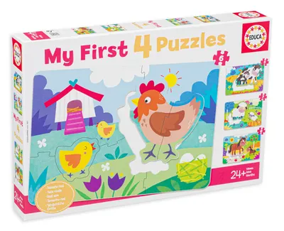 Puzzle pentru copii Educa 4 in 1 - Ferma mea