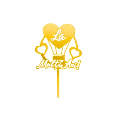 Cake Topper tort La Mulți Ani balon cu inimioare