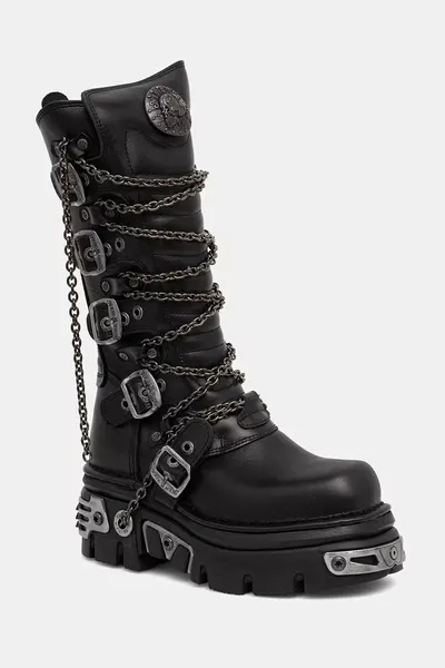 New Rock bocanci pentru femei din piele ITALI NEGRO, REACTOR NEGRO TOBERAS E17