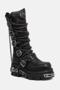 New Rock bocanci pentru femei din piele ITALI NEGRO, REACTOR NEGRO TOBERAS E17