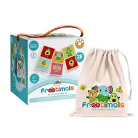 Set domino 28 piese din lemn, Frootimals