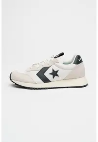 Pantofi sport cu garnituri de piele intoarsa Omega - Negru stins/Maro taupe deschis/Crem