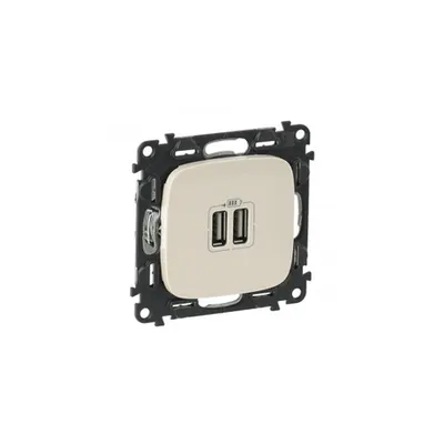Double USB charging priza Valena Allure - ivory