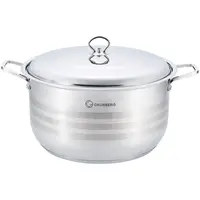 Cratita Inalta, Profesionala, cu Manere Groase Nituite, Capac din Inox, 38 cm, 23 l, Grunberg
