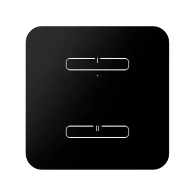 Controler tactil, rotunjit - 2 butoane, sticla neagra