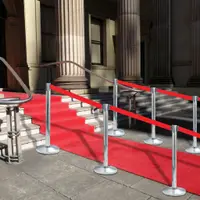 vidaXL Stâlp cu bandă barieră pentru aeroport oțel inoxidabil argintiu