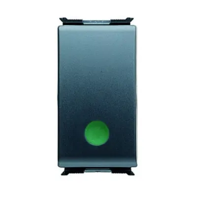 Intrerupator cu revenire 1P 250V ac - 10A AUXILIARES CONTACT NC - START - GREEN - 1 modul - PLAYBUS